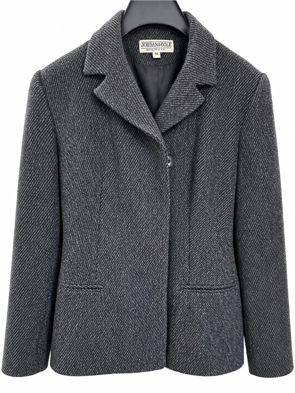 Women's Charcoal Gray Wool Blend Blazer Coat